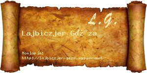 Lajbiczjer Géza névjegykártya